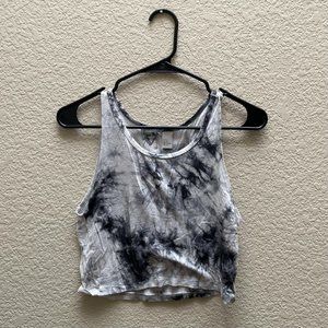 H&M Tie Dye/Cosmic Crop Top Tank Medium Black/White